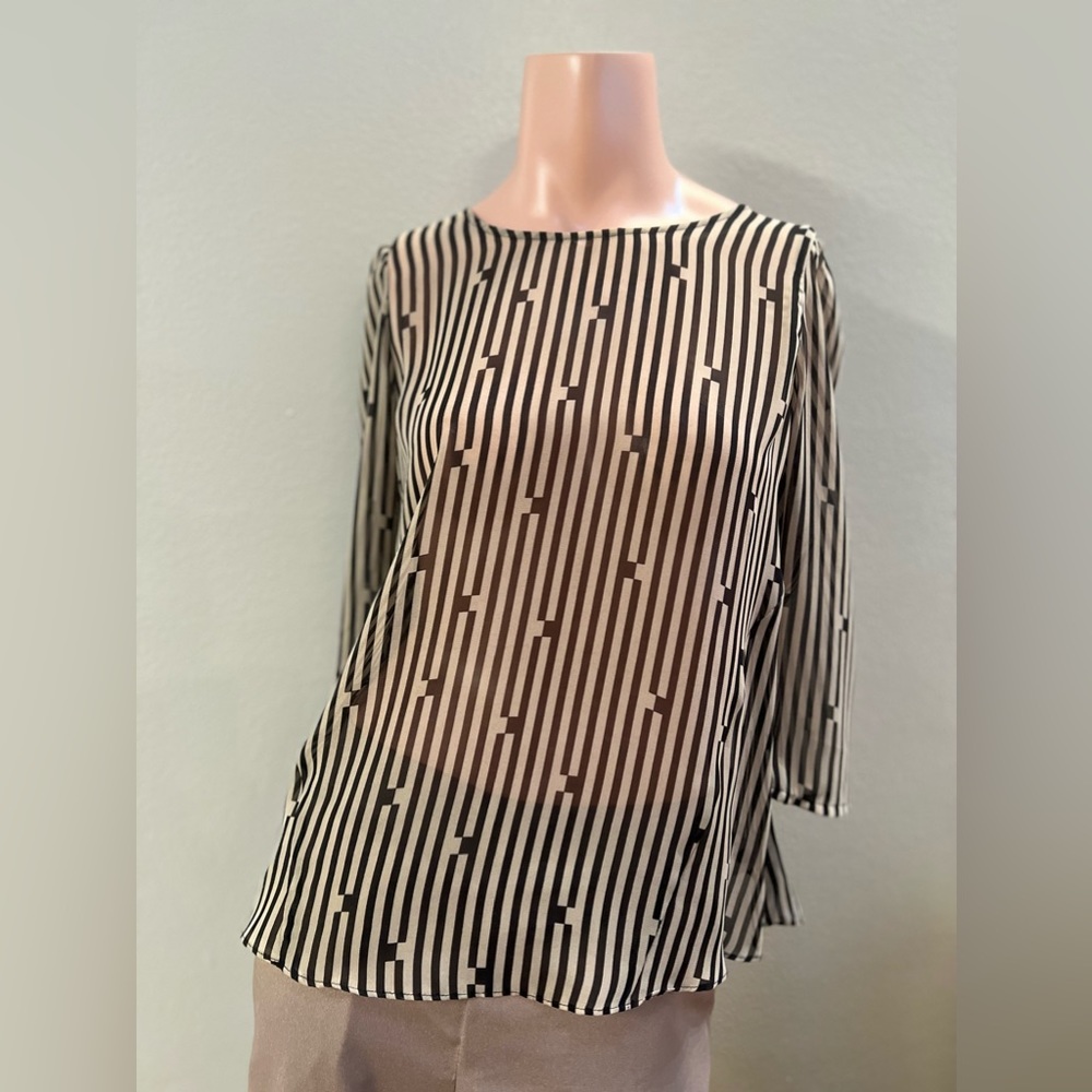 DV by Dolce Vita sheer blouse stripped open back